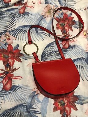 Zara small Red crossbody bag with narrow strap
